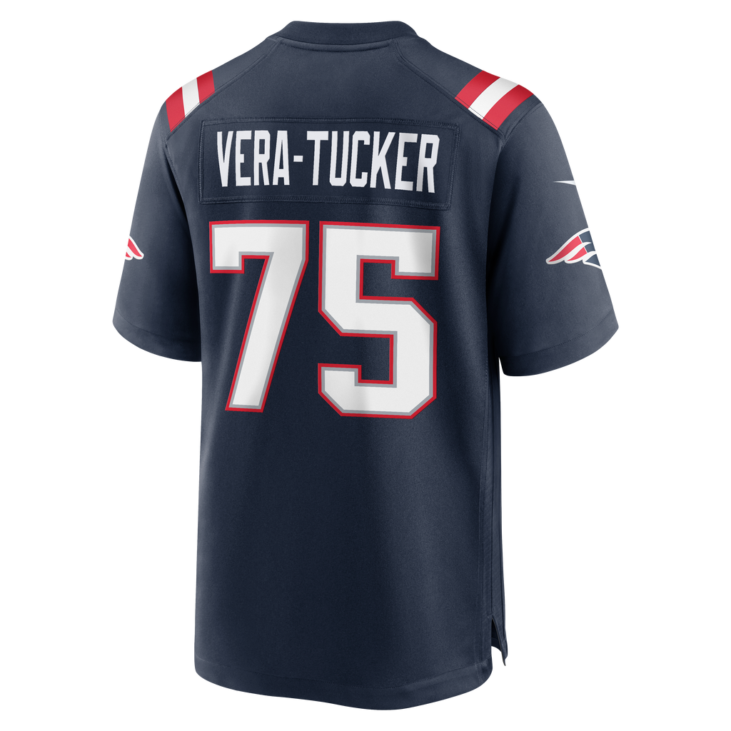New England Patriots Alijah Vera-Tucker Nike Navy Team Game Jersey