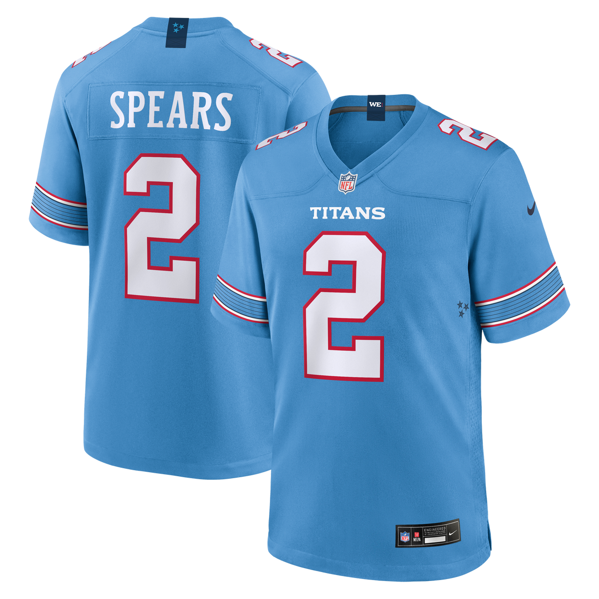 Tennessee Titans Tyjae Spears Nike Light Blue Game Jersey
