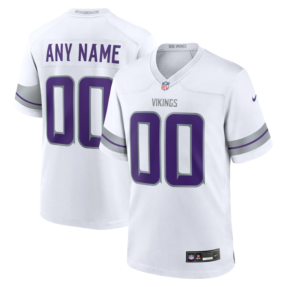Minnesota Vikings Nike White Alternate Custom Game Jersey