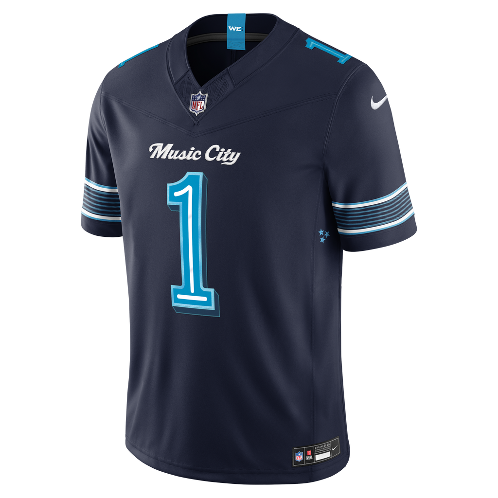 Tennessee Titans Cameron Ward Nike Navy 2026 Rivalries Collection Stitched Limited Jersey