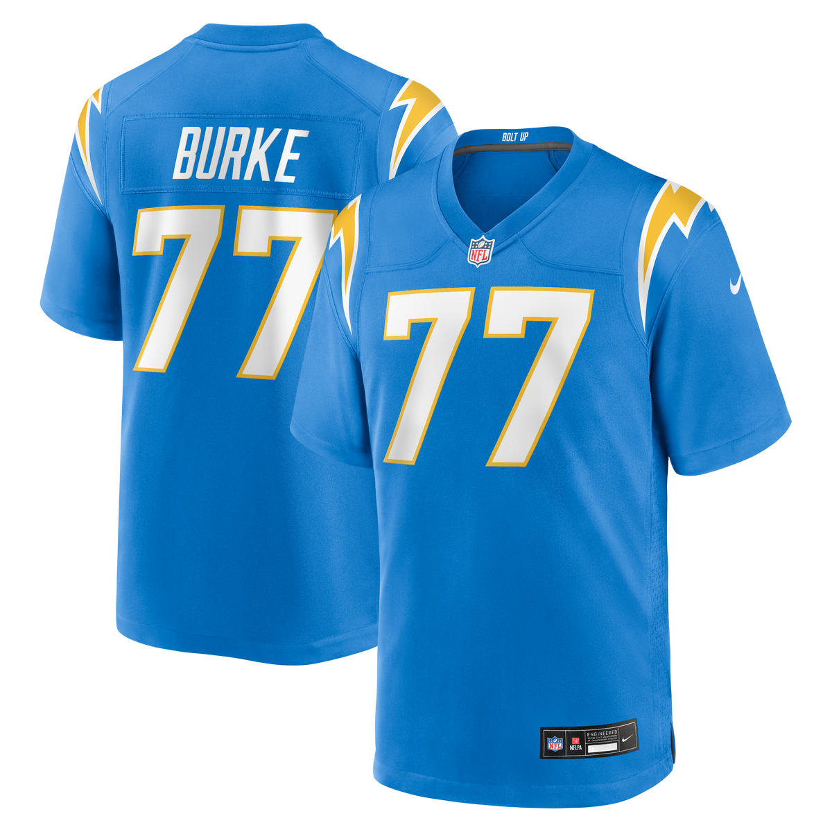 Los Angeles Chargers Travis Burke Nike Powder Blue Team Game Jersey
