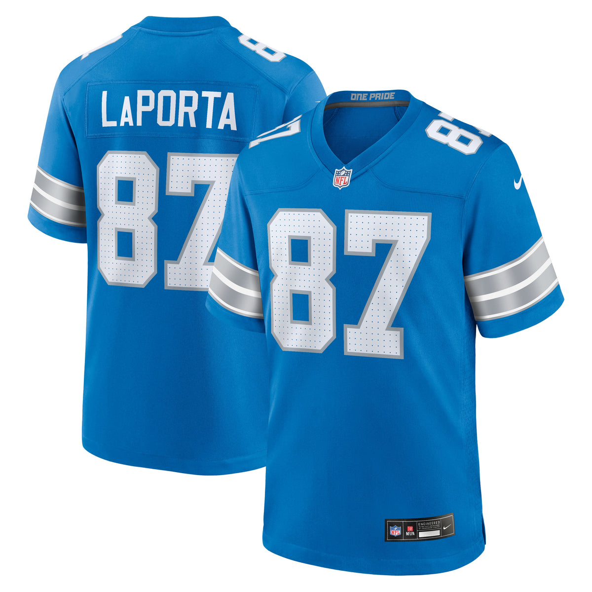 Detroit Lions Sam LaPorta Nike White White Game Jersey