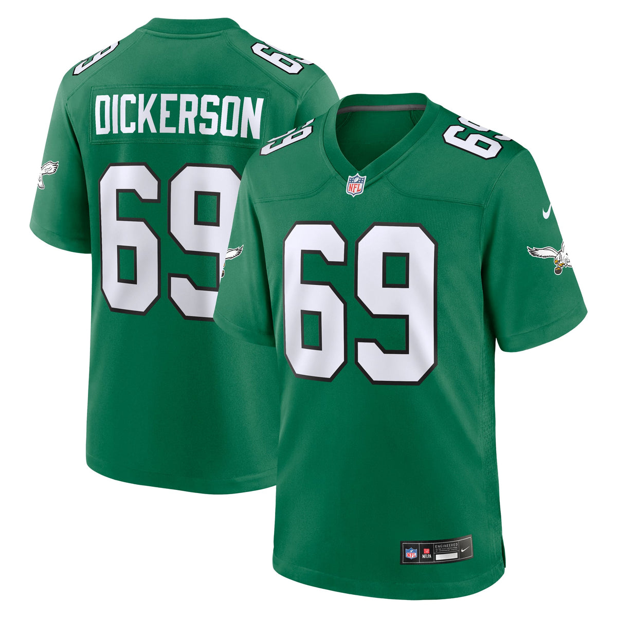 Philadelphia Eagles Landon Dickerson Nike Kelly Green Alternate Game Jersey