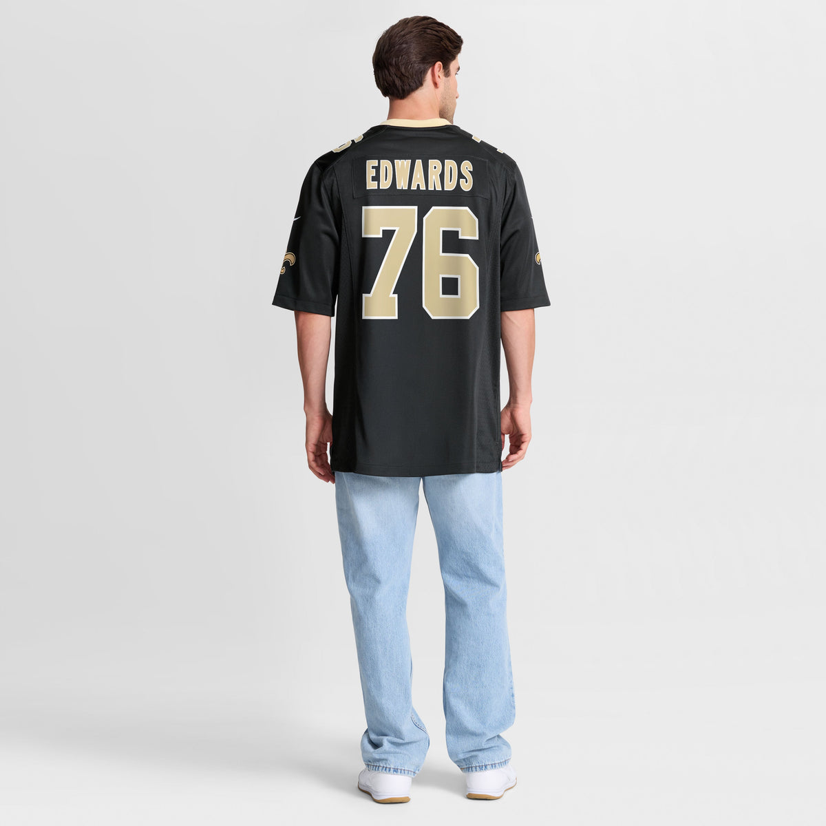New Orleans Saints David Edwards Nike Black Team Game Jersey