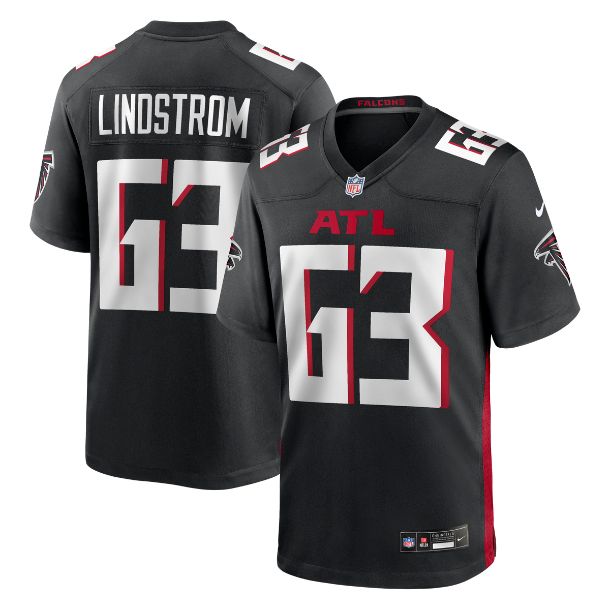 Atlanta Falcons Chris Lindstrom Nike Black Game Jersey