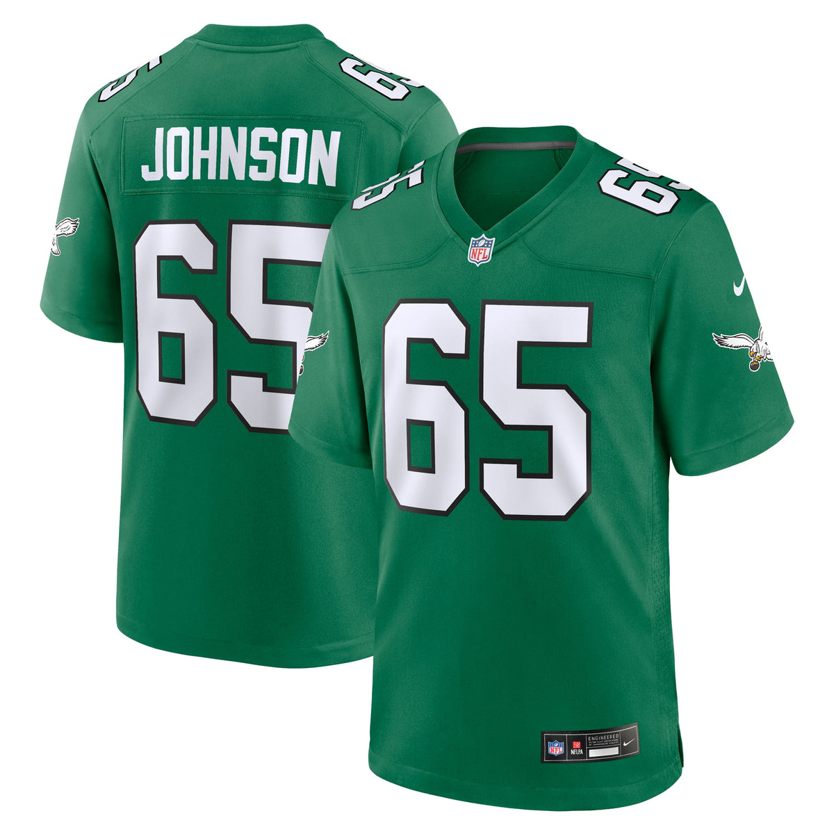 Philadelphia Eagles Lane Johnson Nike Kelly Green Alternate Game Jersey