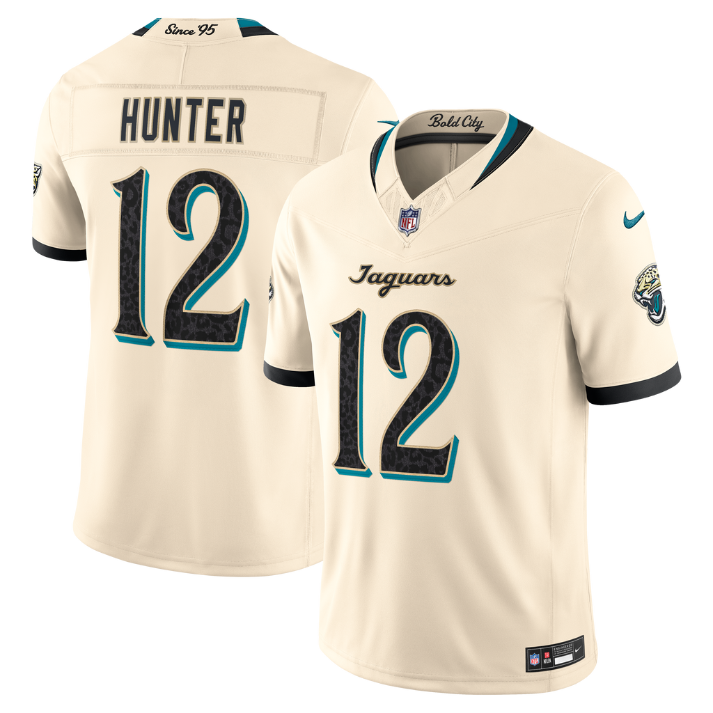Jacksonville Jaguars Travis Hunter Nike Natural 2026 Rivalries Collection Stitched Limited Jersey