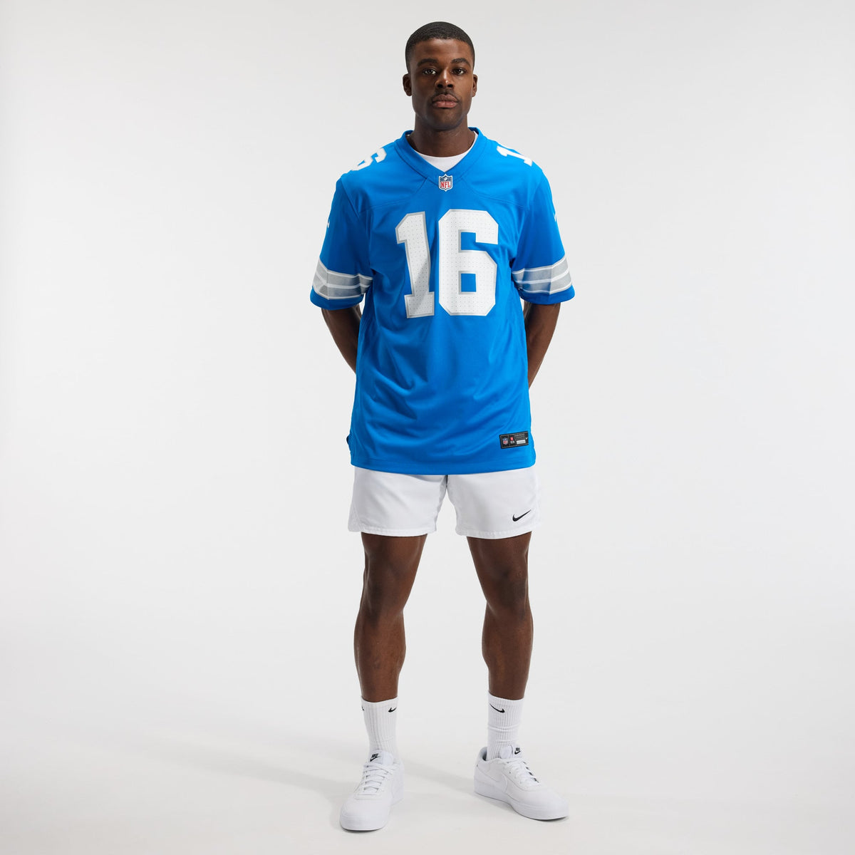 Detroit Lions Jared Goff Nike White Game Jersey