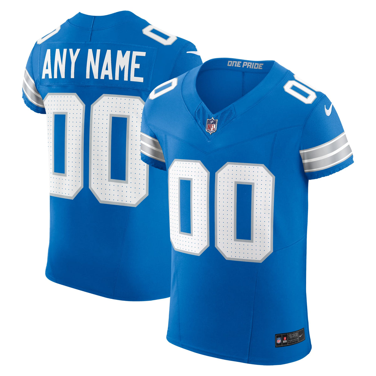 Detroit Lions Nike Blue Team Vapor F.U.S.E. Elite Custom Jersey