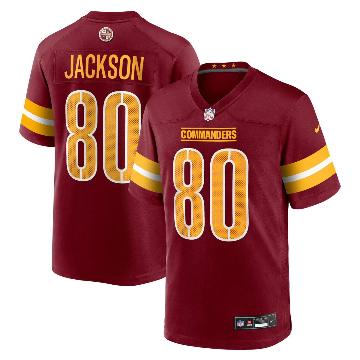 Washington Commanders Tyree Jackson Nike Burgundy Team Game Jersey