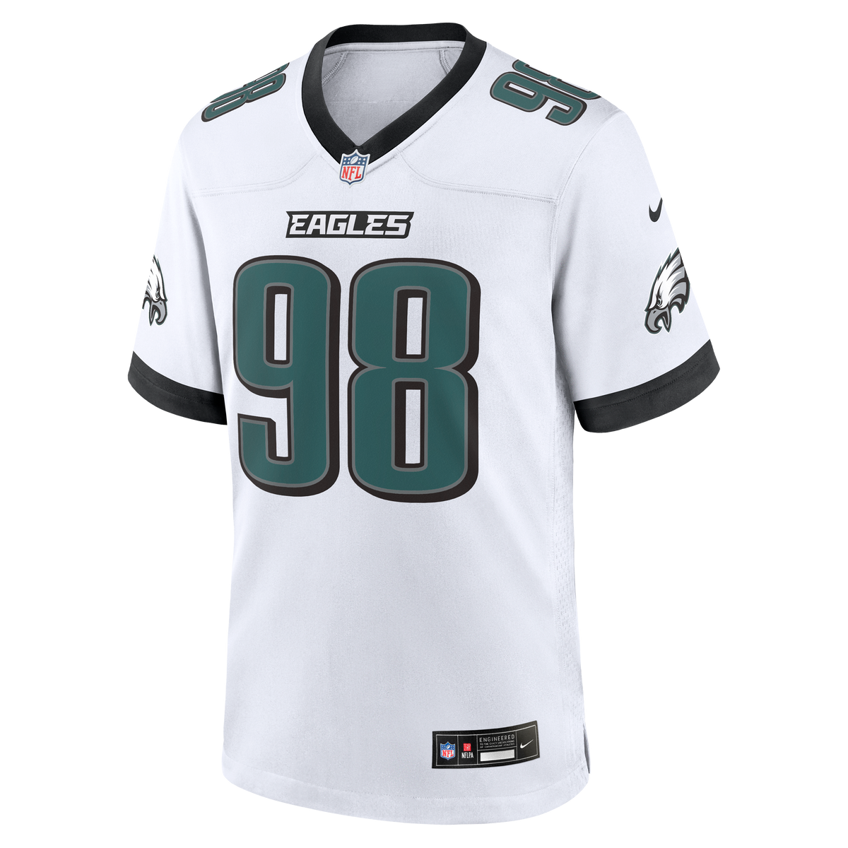 Philadelphia Eagles Jalen Carter Nike White Game Jersey