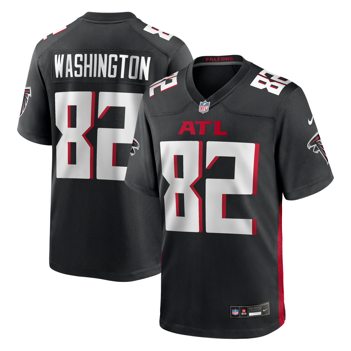 Atlanta Falcons Casey Washington Nike Black Team Game Jersey