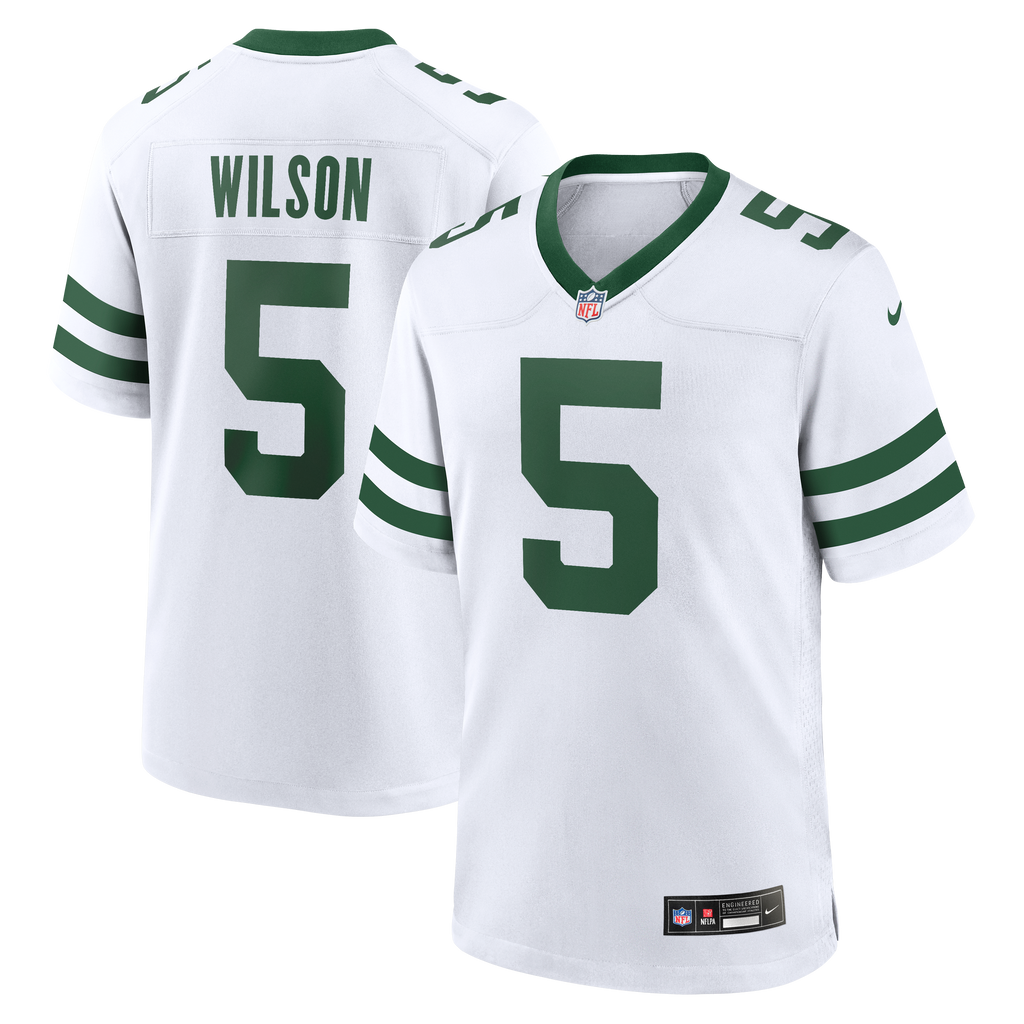 New York Jets Garrett Wilson Nike Legacy White Game Jersey