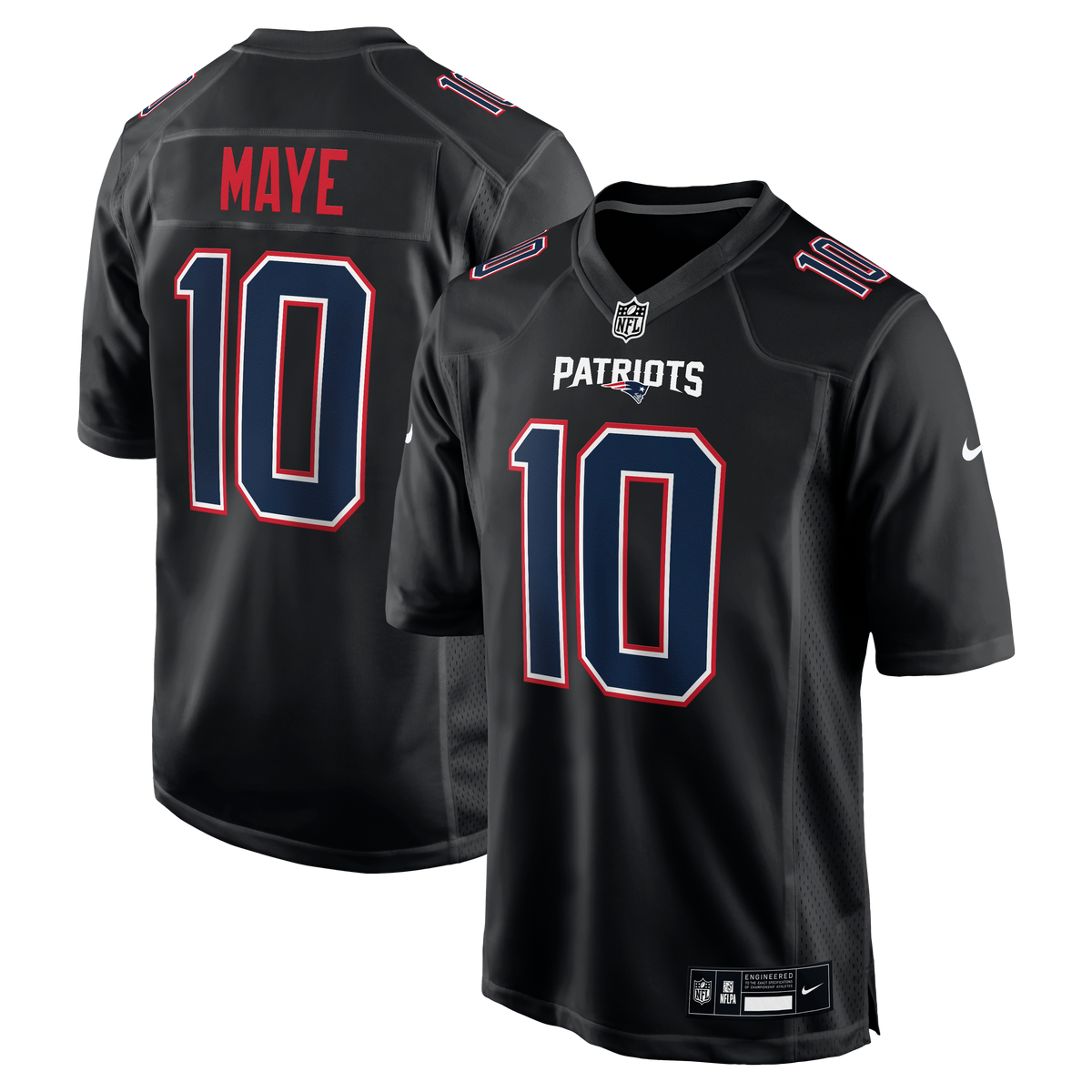 New England Patriots Drake Maye Nike Tundra White Game Jersey
