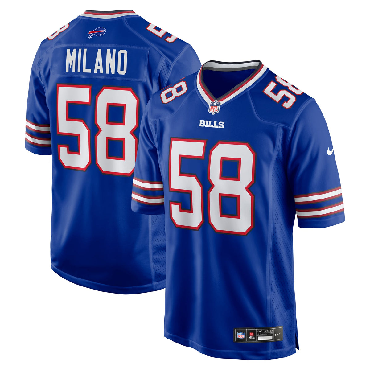 Buffalo Bills Matt Milano Nike Red Alternate Game Jersey
