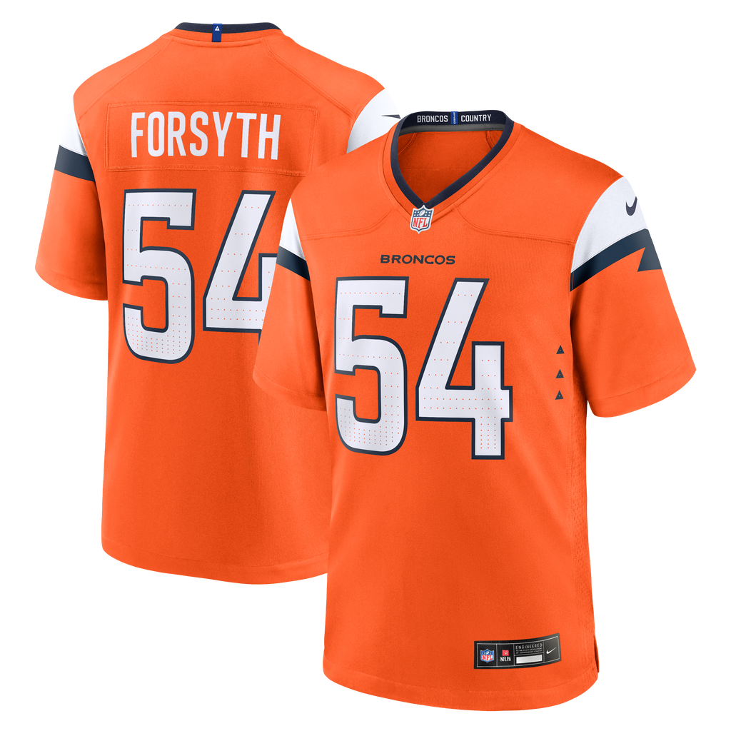 Denver Broncos Alex Forsyth Nike Orange Team Game Jersey