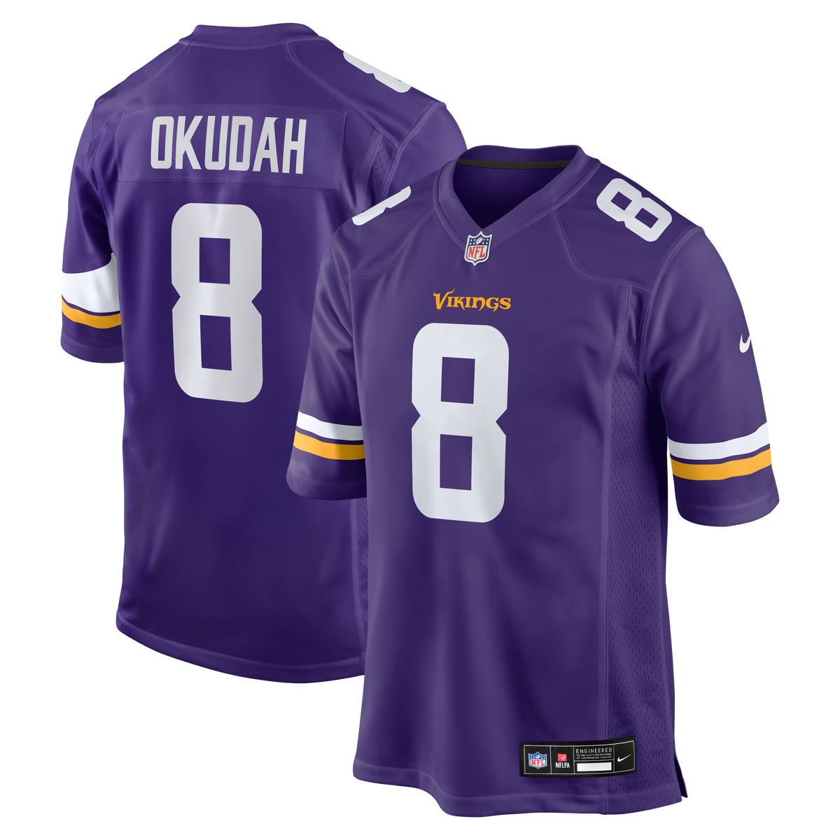 Minnesota Vikings Jeff Okudah Nike Purple Team Game Jersey