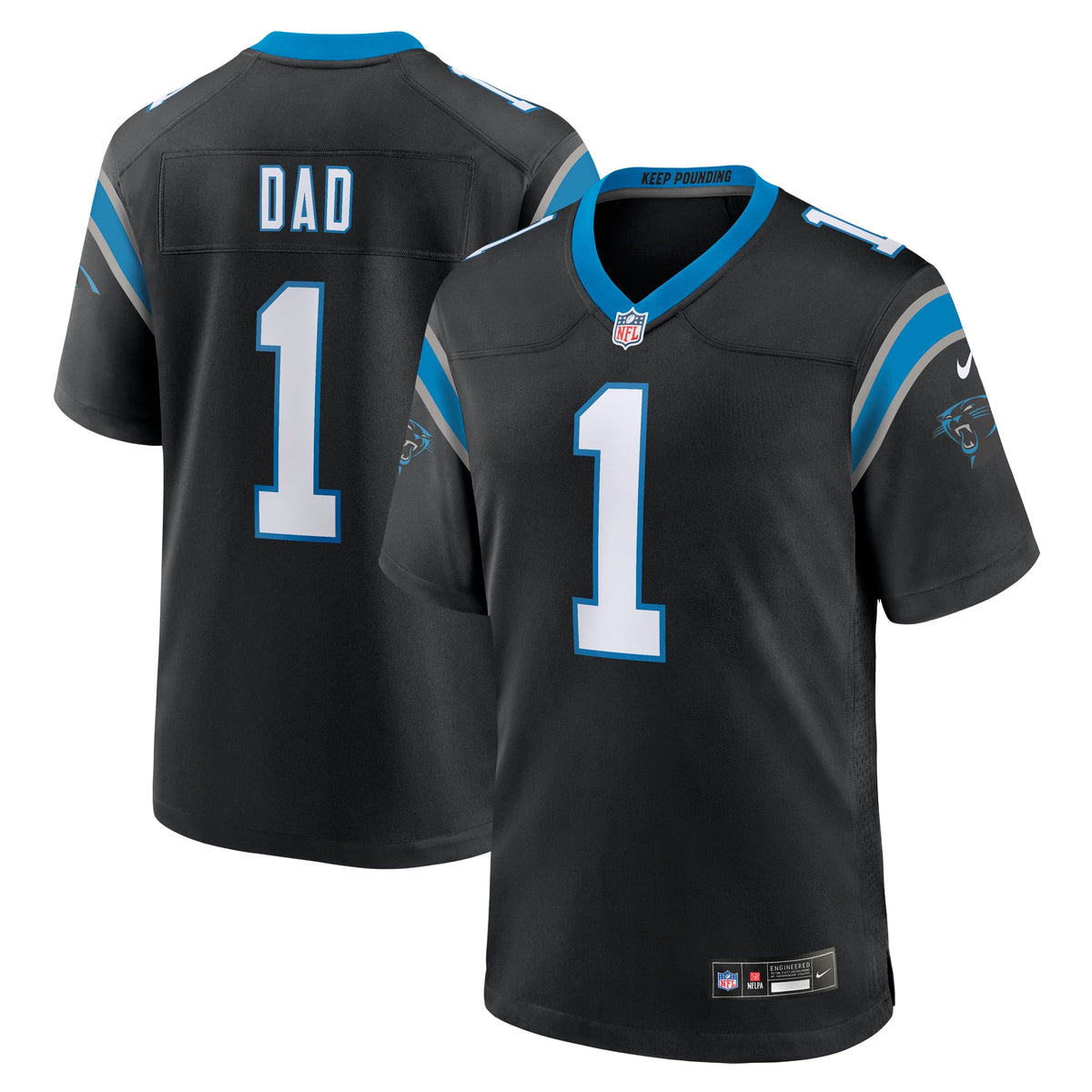 Carolina Panthers Number 1 Dad Nike Black Game Jersey