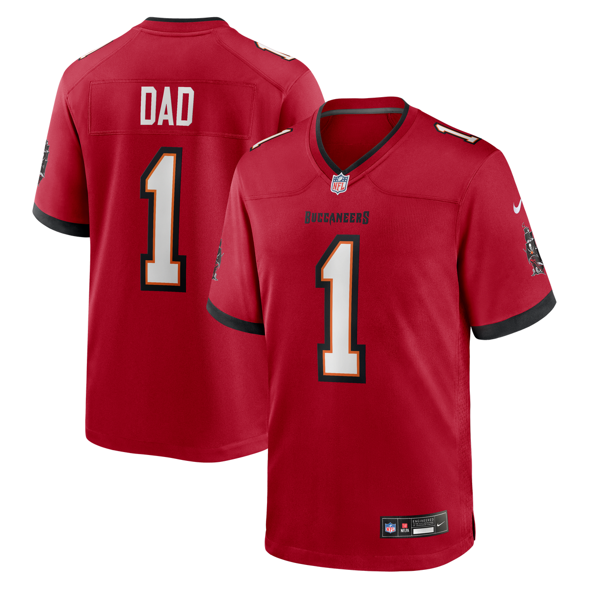 Tampa Bay Buccaneers Number 1 Dad Nike Red Game Jersey