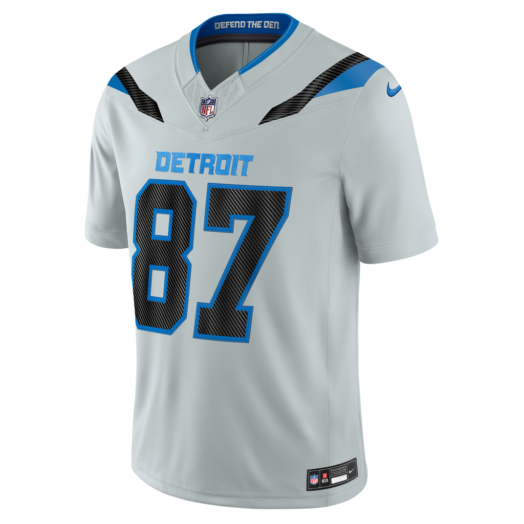 Detroit Lions Sam LaPorta Nike Silver 2026 Rivalries Collection Stitched Limited Jersey