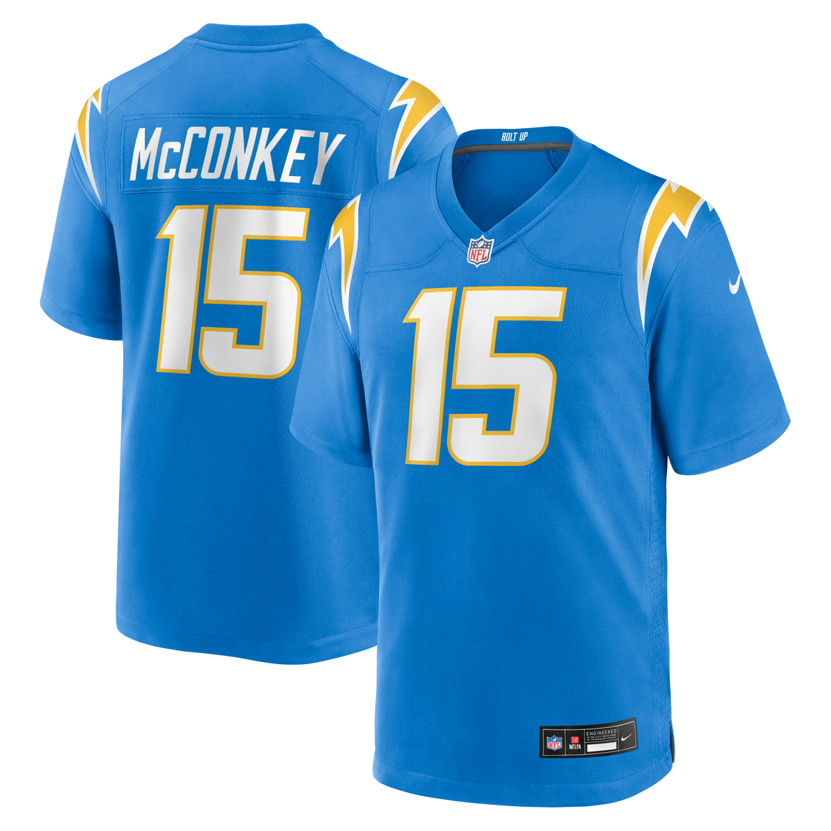 Los Angeles Chargers Ladd McConkey Nike Gold Alternate Charger Power Game Player Jersey