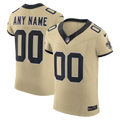 New Orleans Saints Nike Gold Alternate Vapor F.U.S.E. Elite Custom Jersey