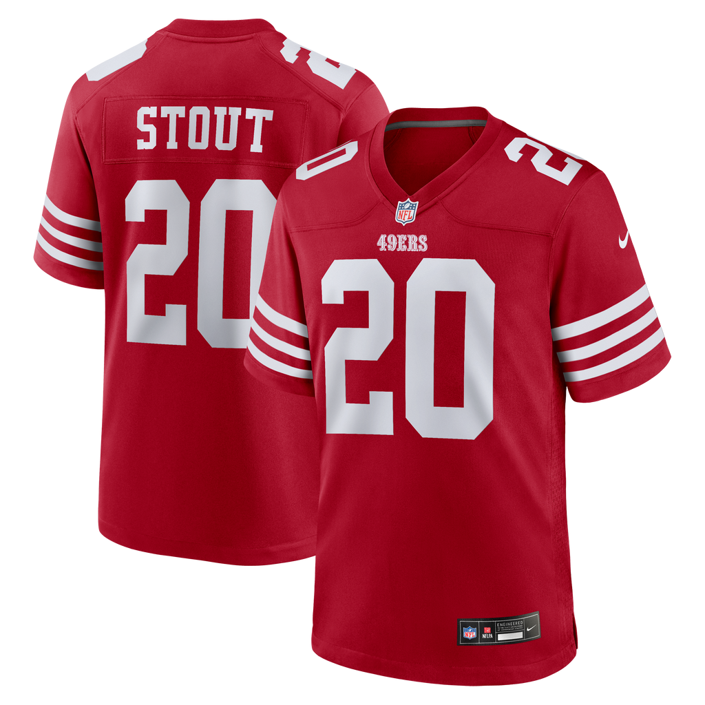 San Francisco 49ers Upton Stout Nike Scarlet Team Game Jersey