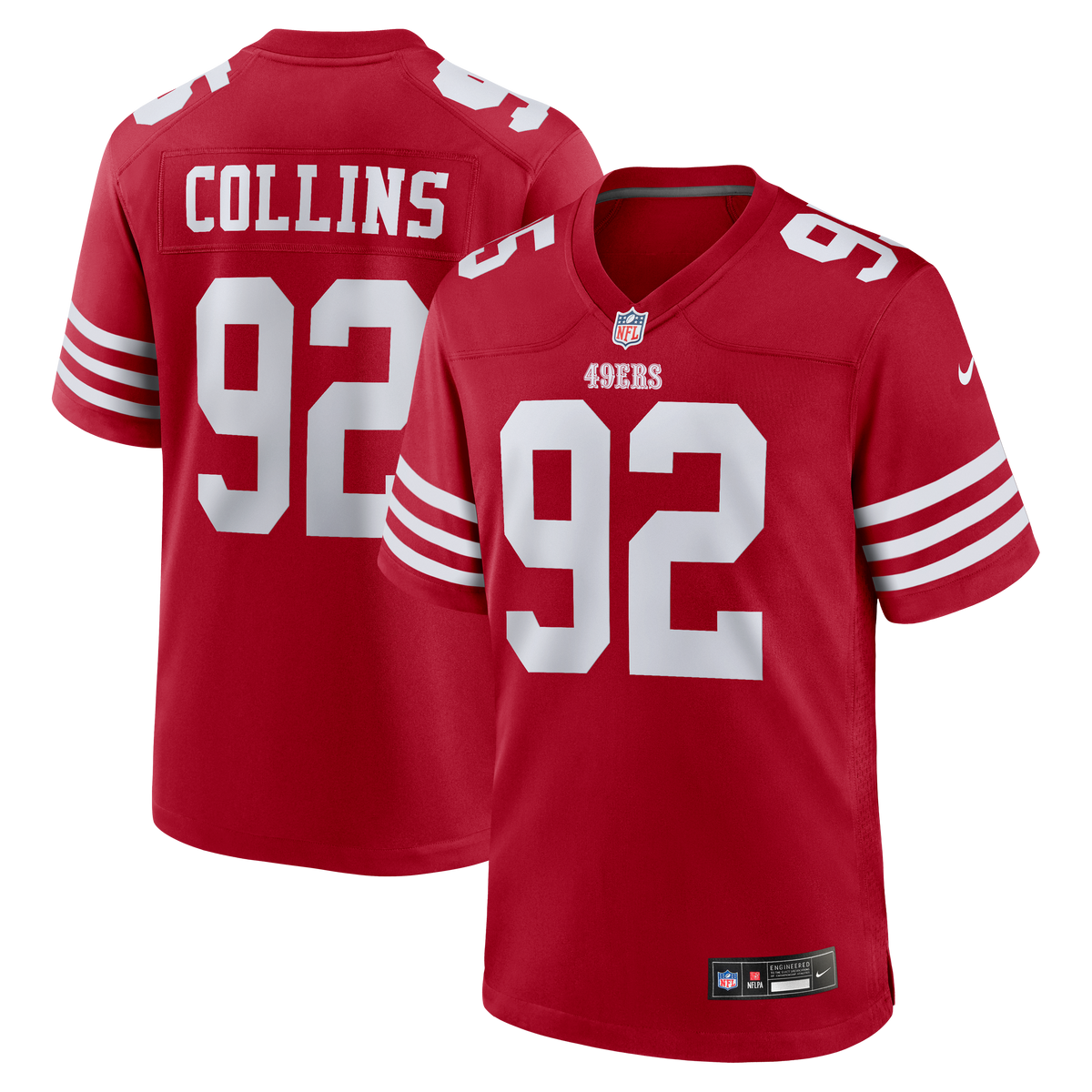 San Francisco 49ers Alfred Collins Nike Scarlet Team Game Jersey