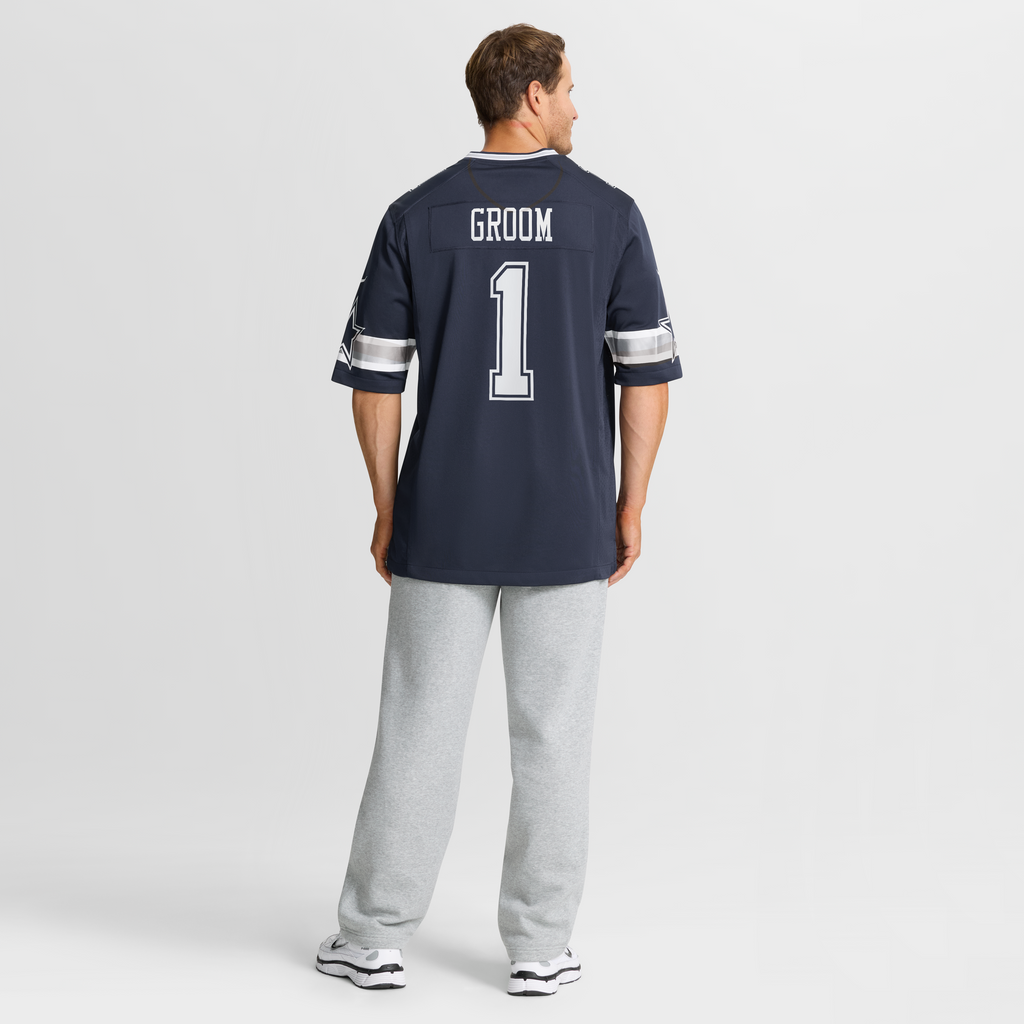 Dallas Cowboys Number 1 Groom Nike Navy Game Jersey