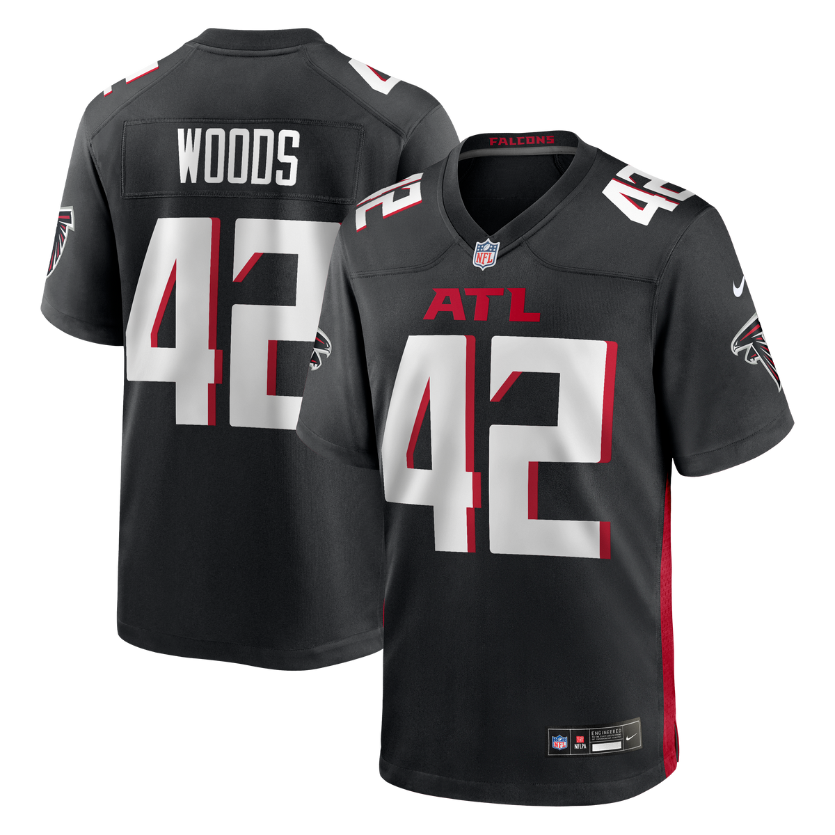 Atlanta Falcons Josh Woods Nike Black Team Game Jersey