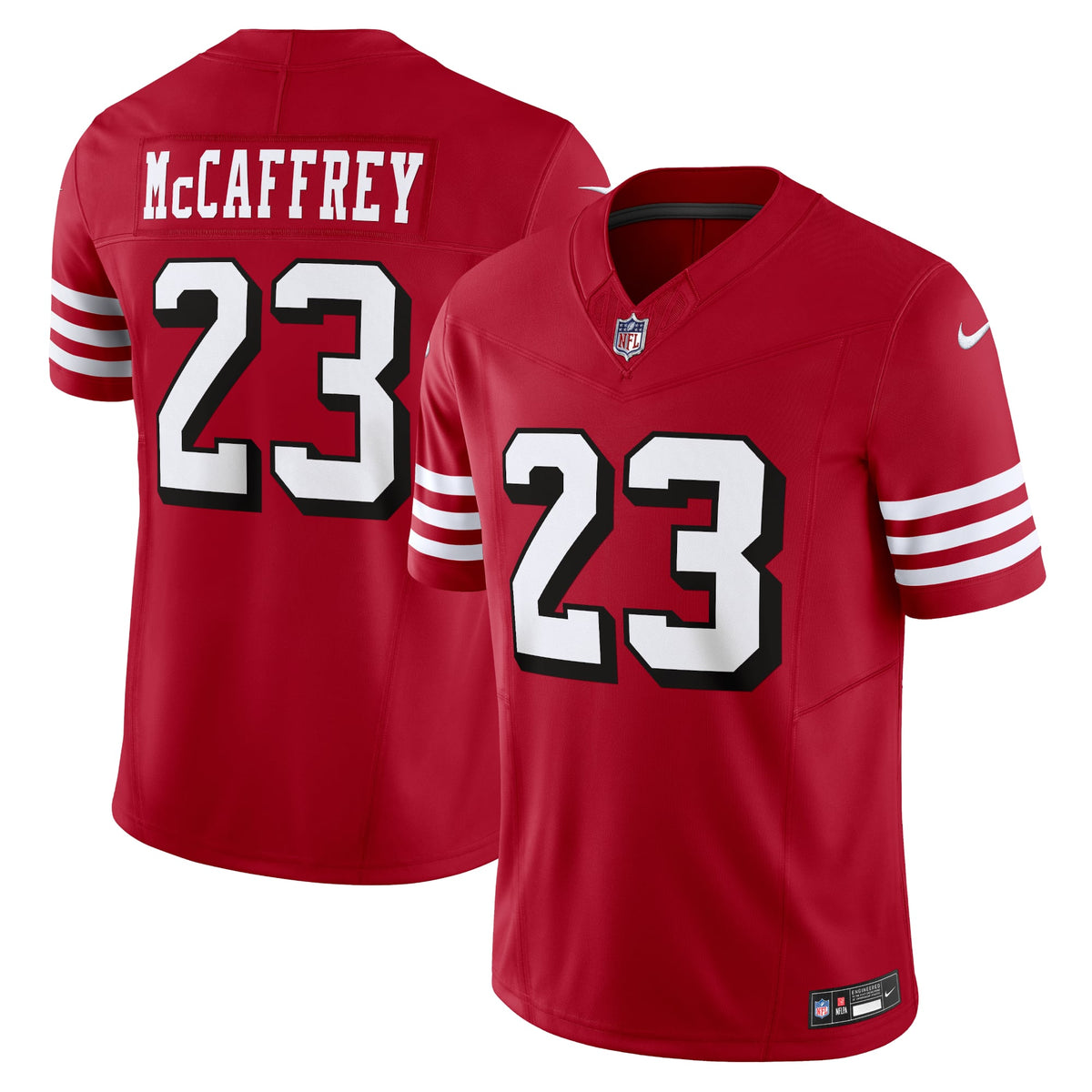 San Francisco 49ers Christian McCaffrey Nike White Vapor F.U.S.E. Limited Jersey