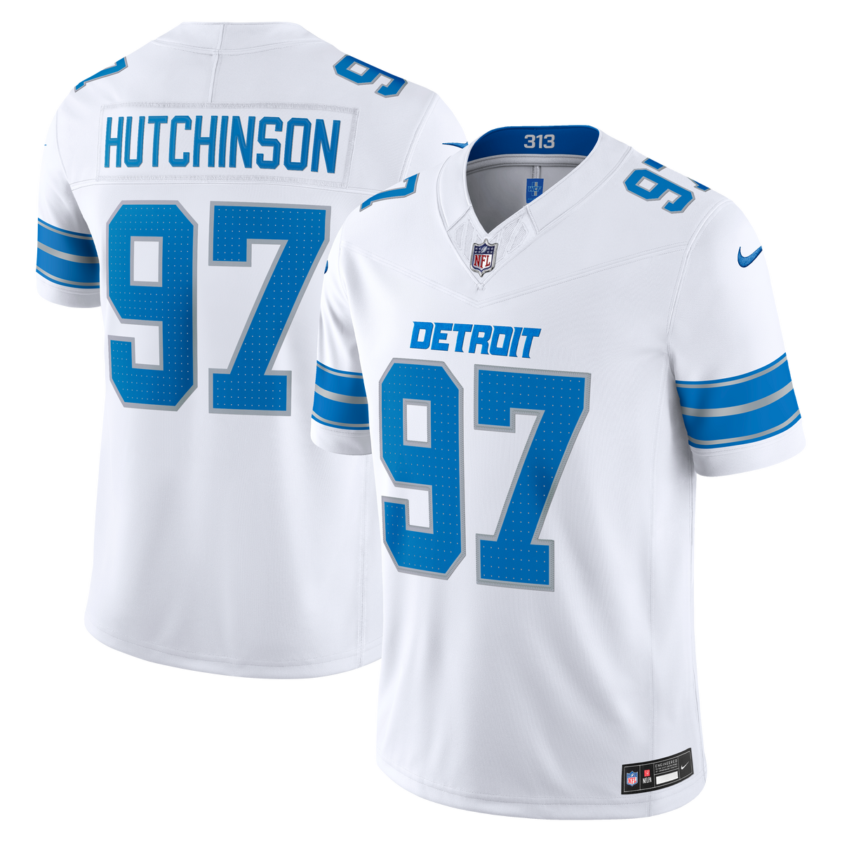 Detroit Lions Aidan Hutchinson Nike Blue Team Vapor F.U.S.E. Stitched Limited Jersey