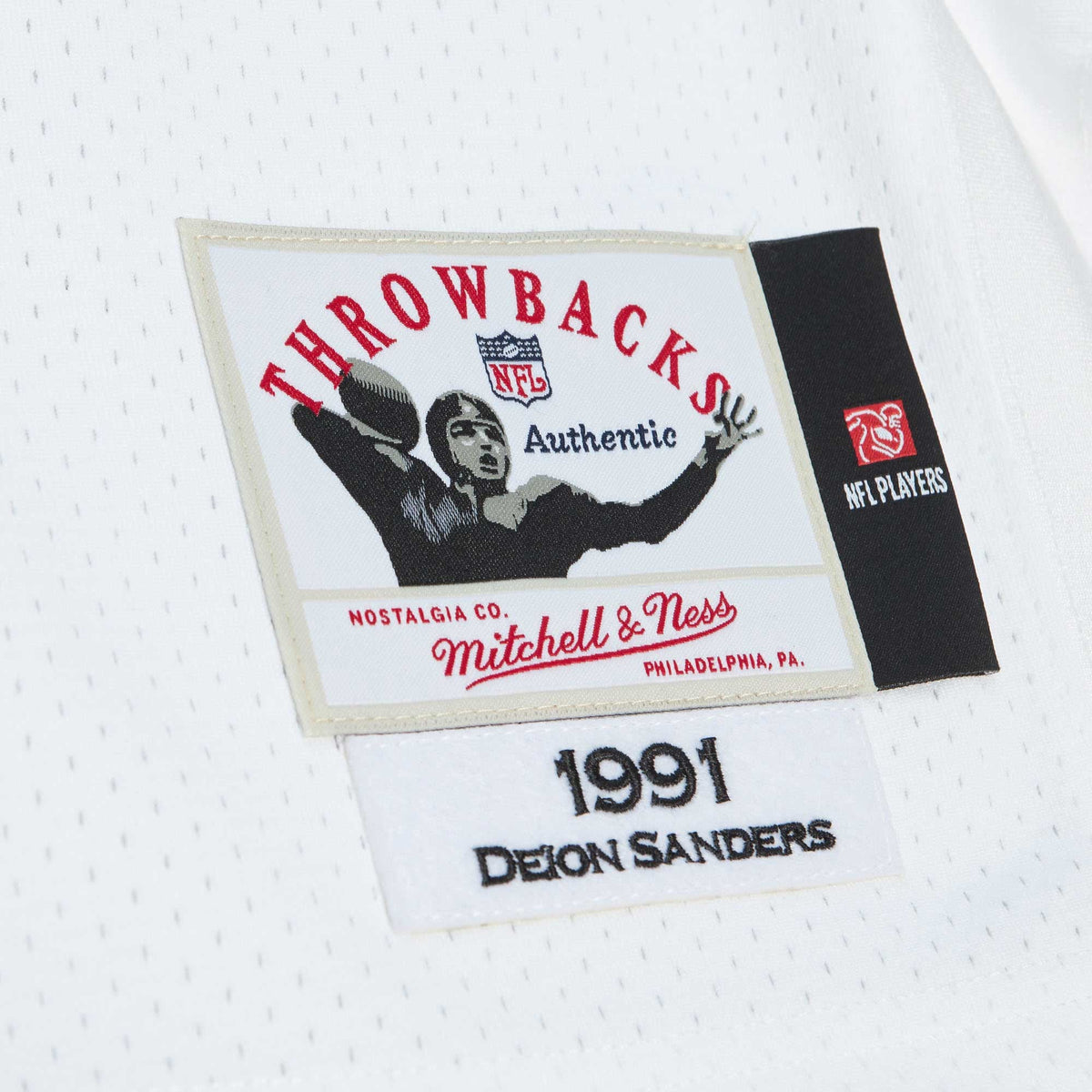 Atlanta Falcons 1991 Deion Sanders Mitchell & Ness White Authentic Throwback Retired Player Jersey