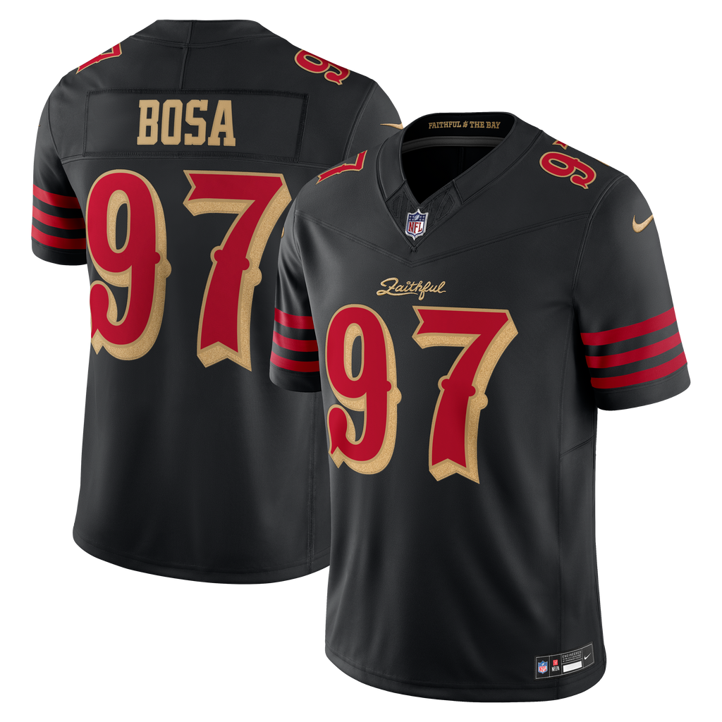 San Francisco 49ers Nick Bosa Nike Black Rivalries Collection Stitched Limited Jersey