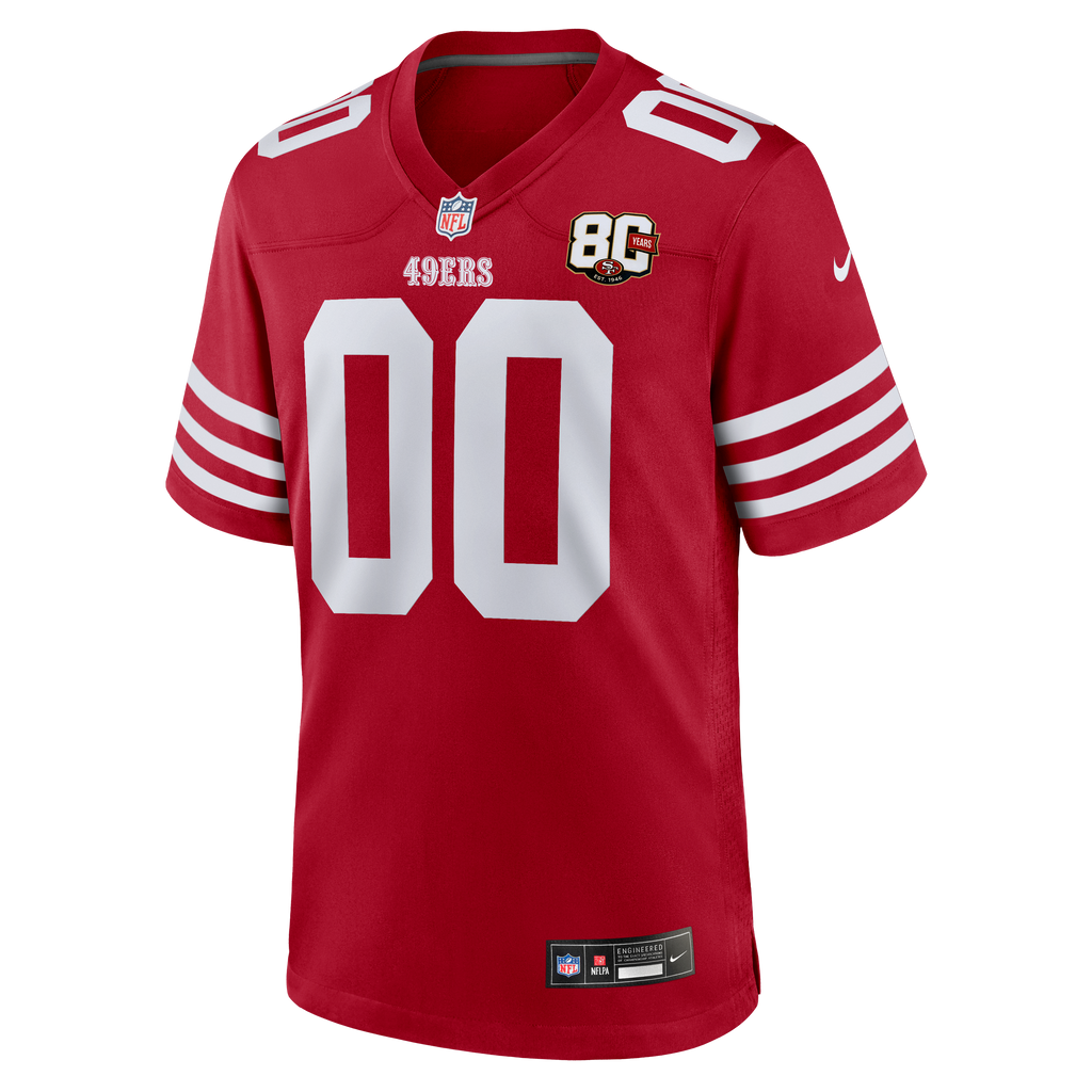 San Francisco 49ers Nike White 80th Anniversary Custom Game Jersey