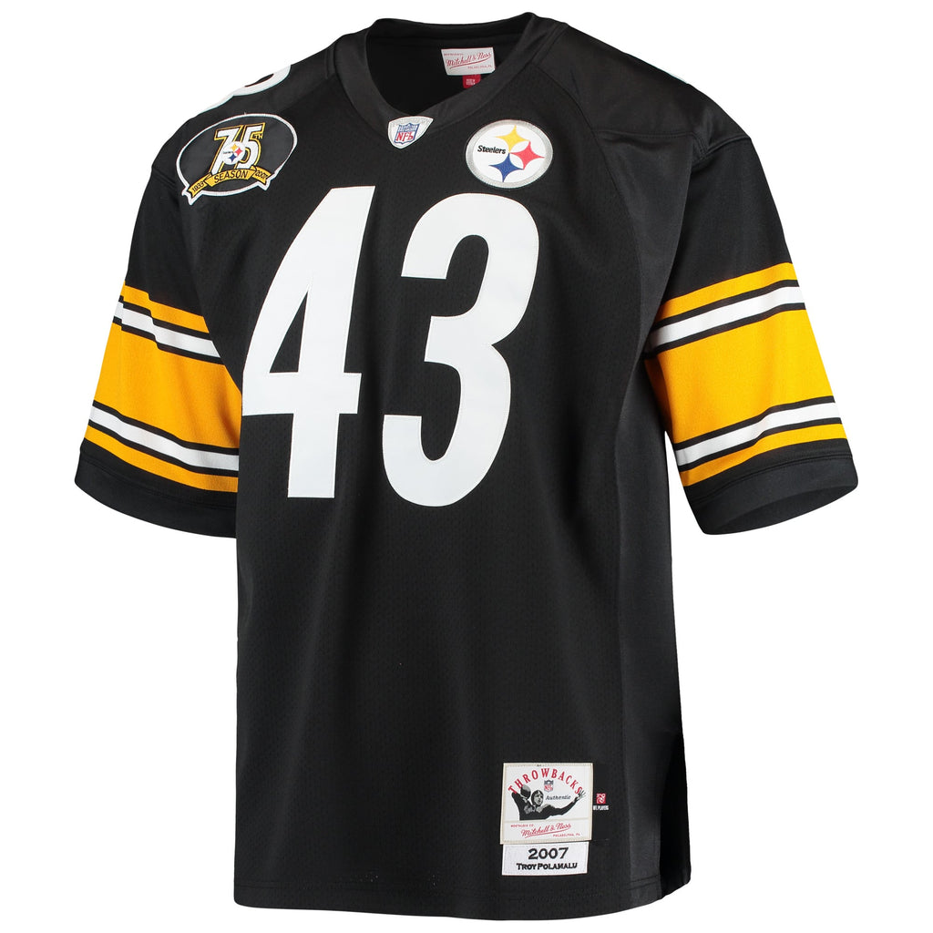 Pittsburgh Steelers 2007 Troy Polamalu Mitchell & Ness Black Authentic Throwback Retired Player Jersey