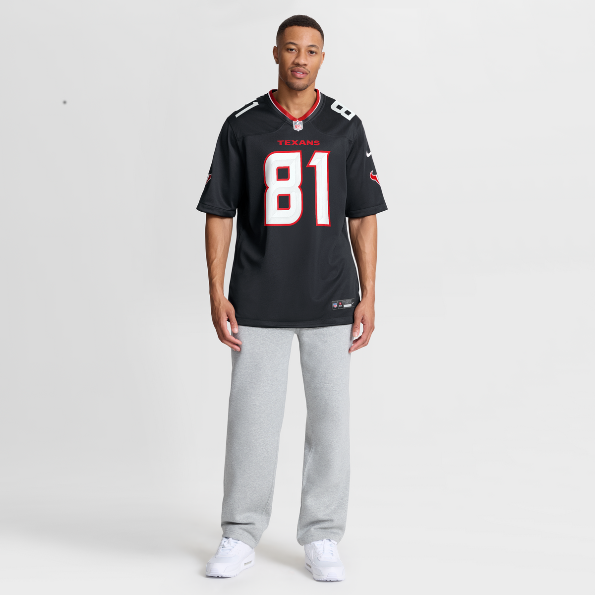 Houston Texans Jayden Higgins Nike Navy Game Jersey