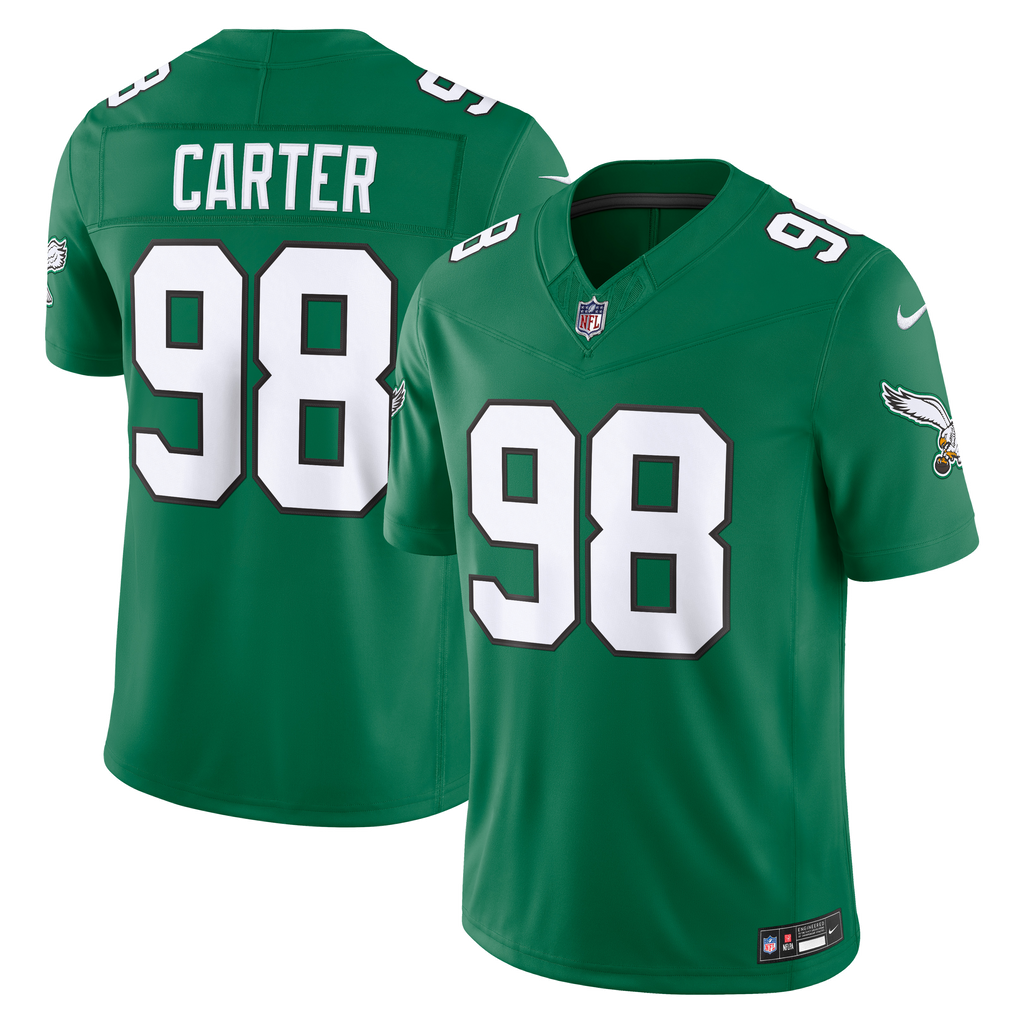 Philadelphia Eagles Jalen Carter Nike Kelly Green Alternate Vapor F.U.S.E. Stitched Limited Jersey