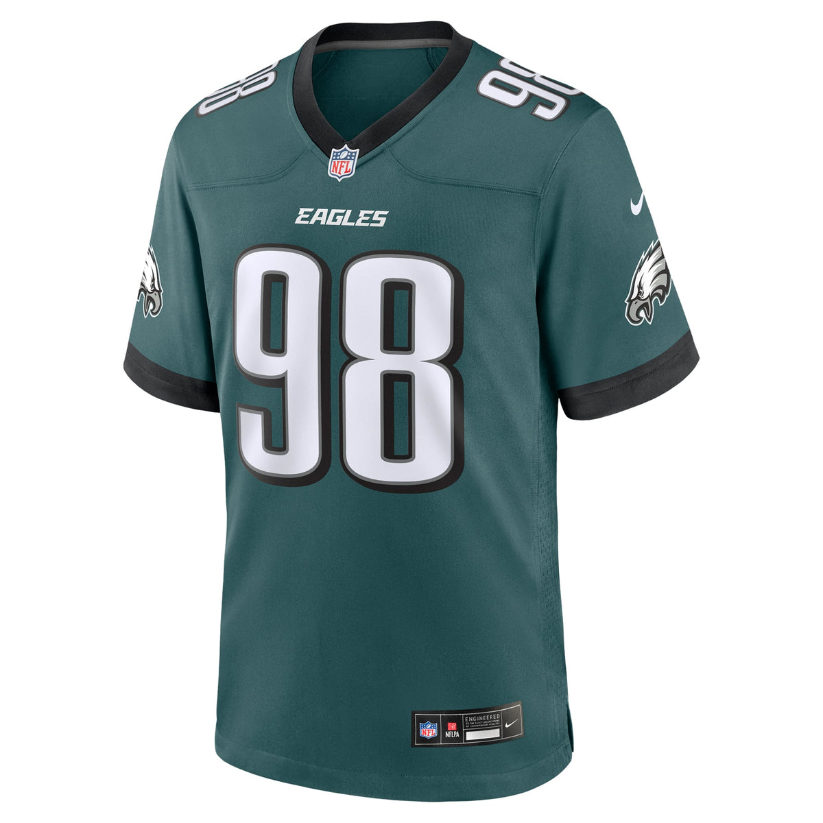 Philadelphia Eagles Jalen Carter Nike Midnight Green Team Game Jersey