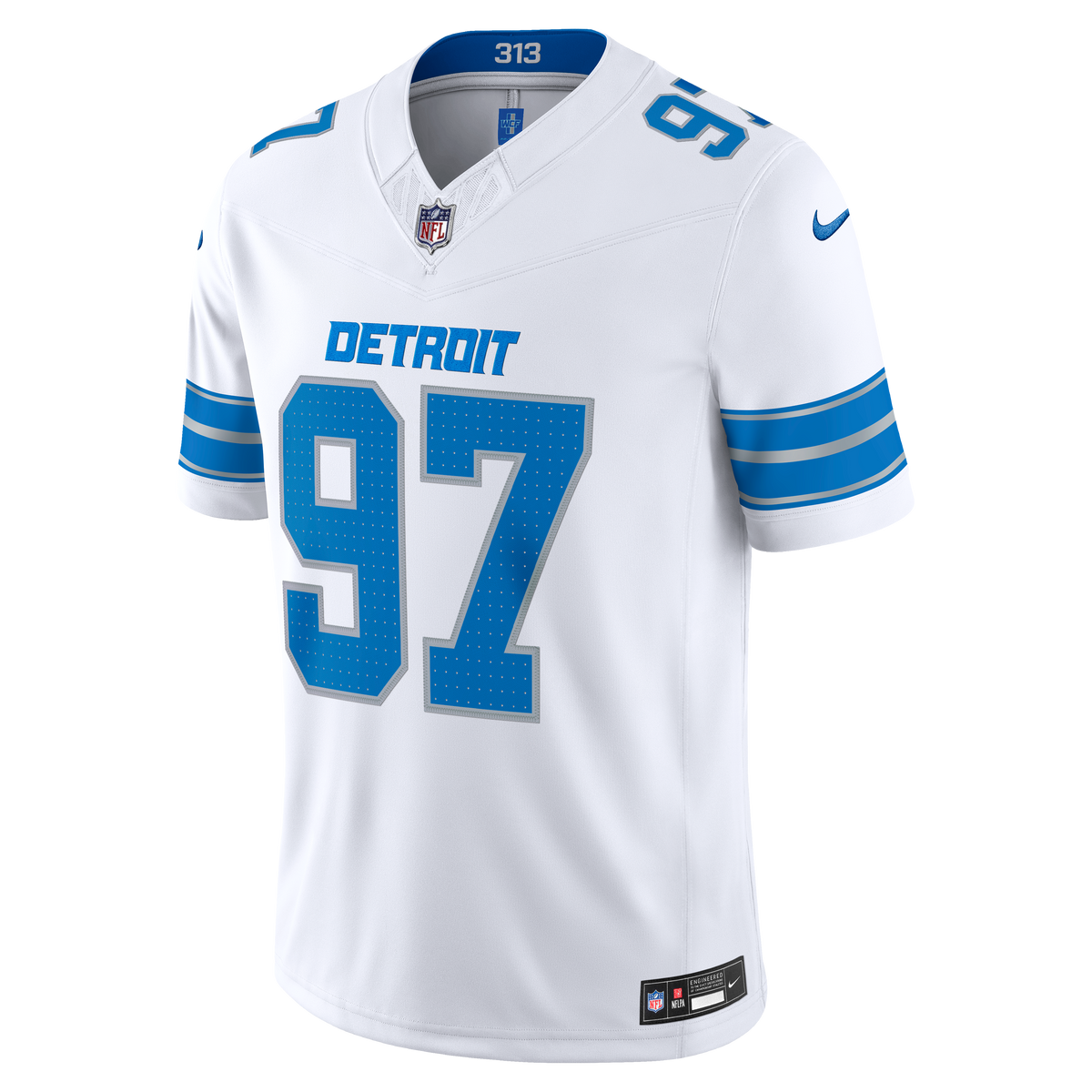 Detroit Lions Aidan Hutchinson Nike White Vapor F.U.S.E. Stitched Limited Jersey