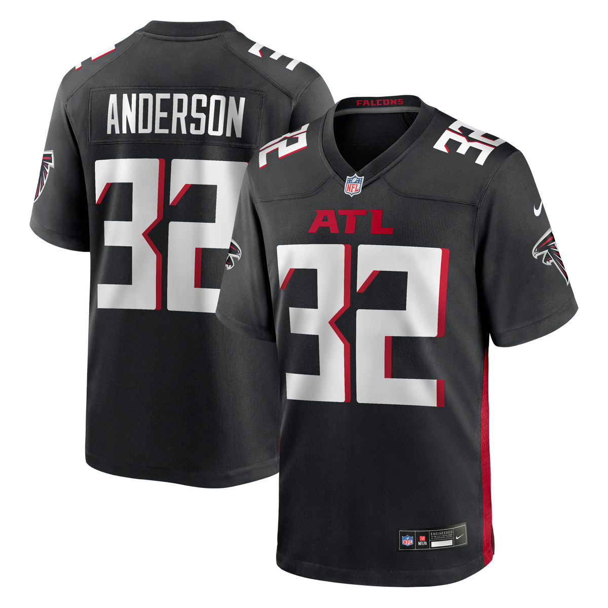 Atlanta Falcons Jamal Anderson Nike Black Game Retired Player Jersey