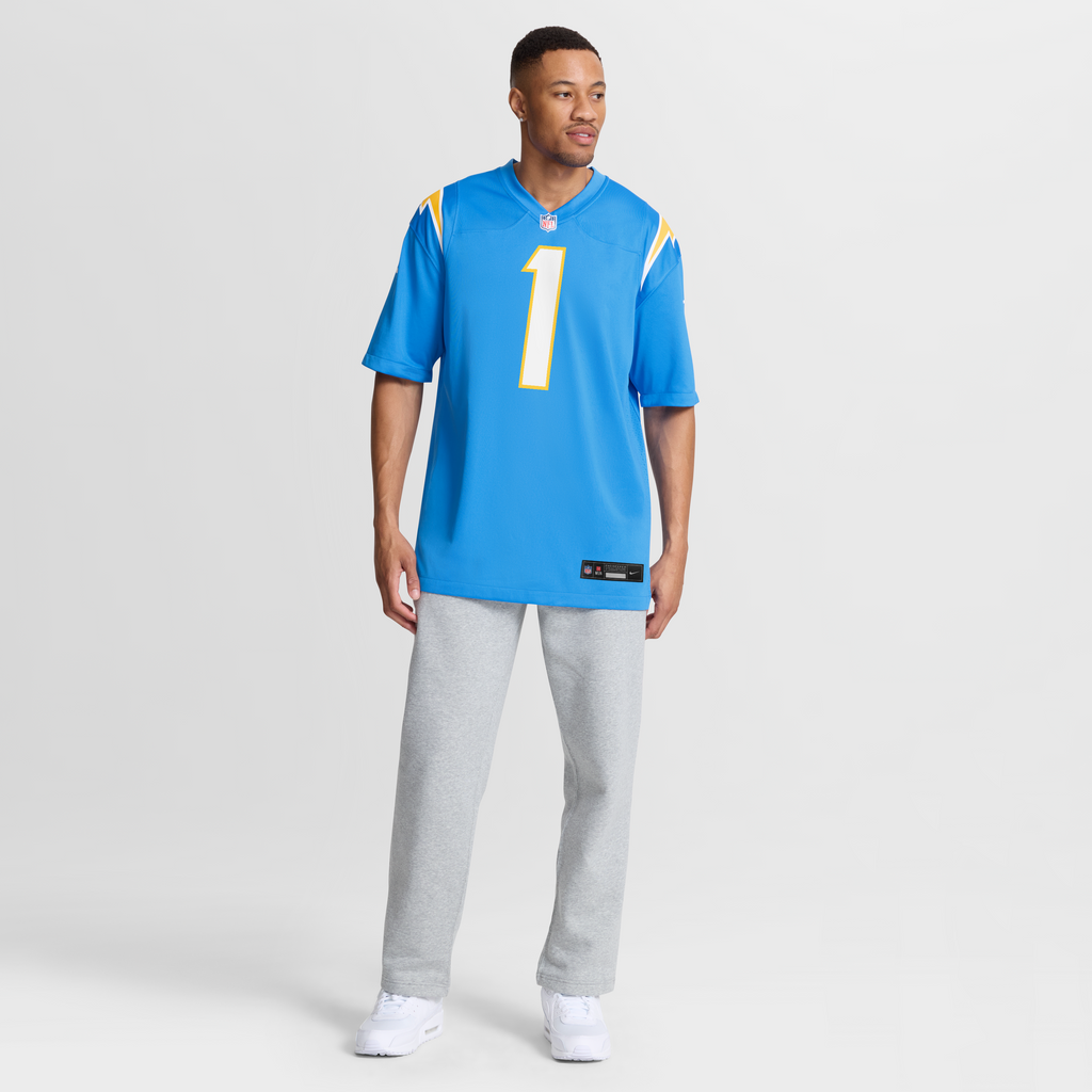 Los Angeles Chargers Number 1 Dad Nike Powder Blue Game Jersey