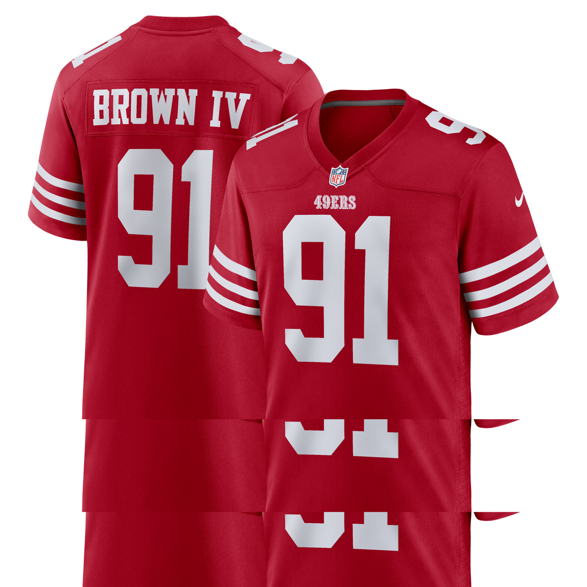 San Francisco 49ers Earnest Brown IV Nike Scarlet Team Game Jersey