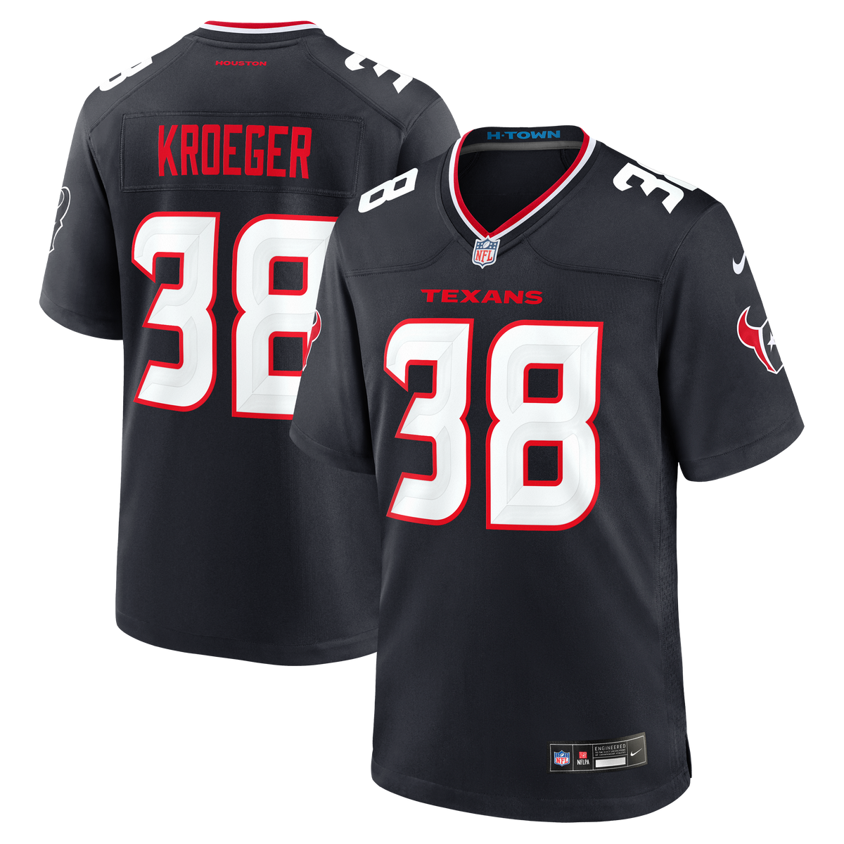 Houston Texans Kai Kroeger Nike Navy Team Game Jersey