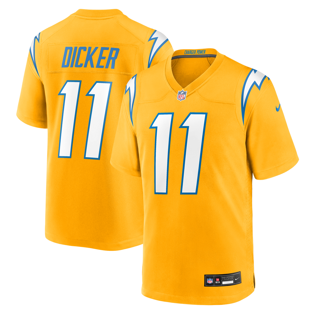 Los Angeles Chargers Cameron Dicker Nike Gold Alternate Game Jersey