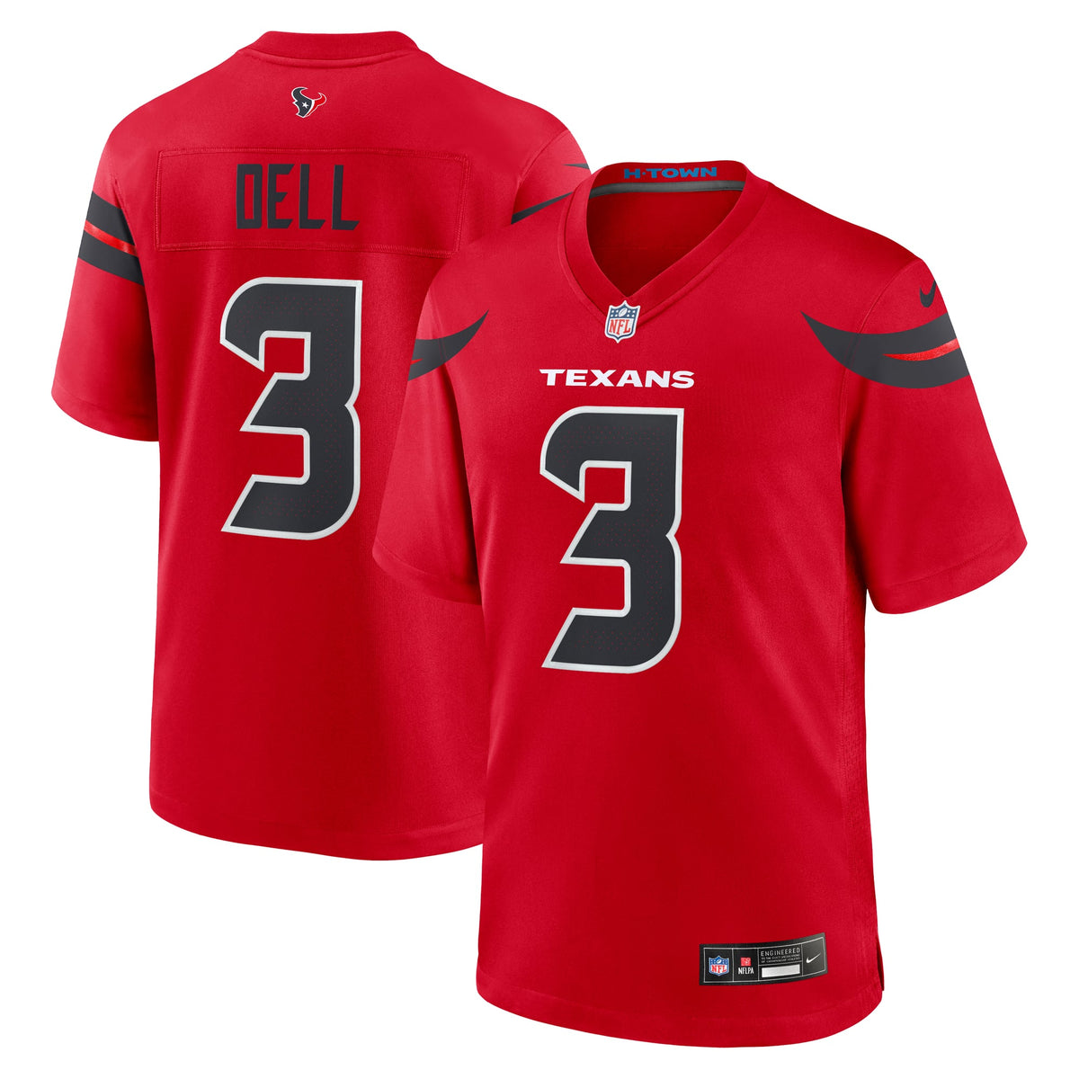 Houston Texans Tank Dell Nike Navy Game Jersey