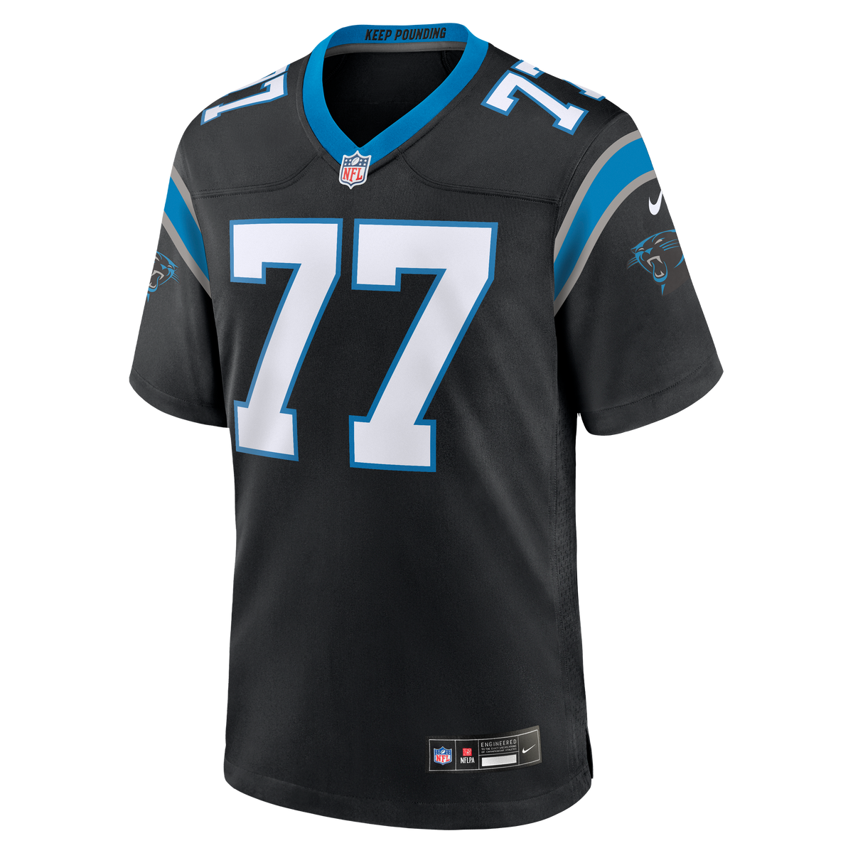 Carolina Panthers Luke Fortner Nike Black Team Game Jersey