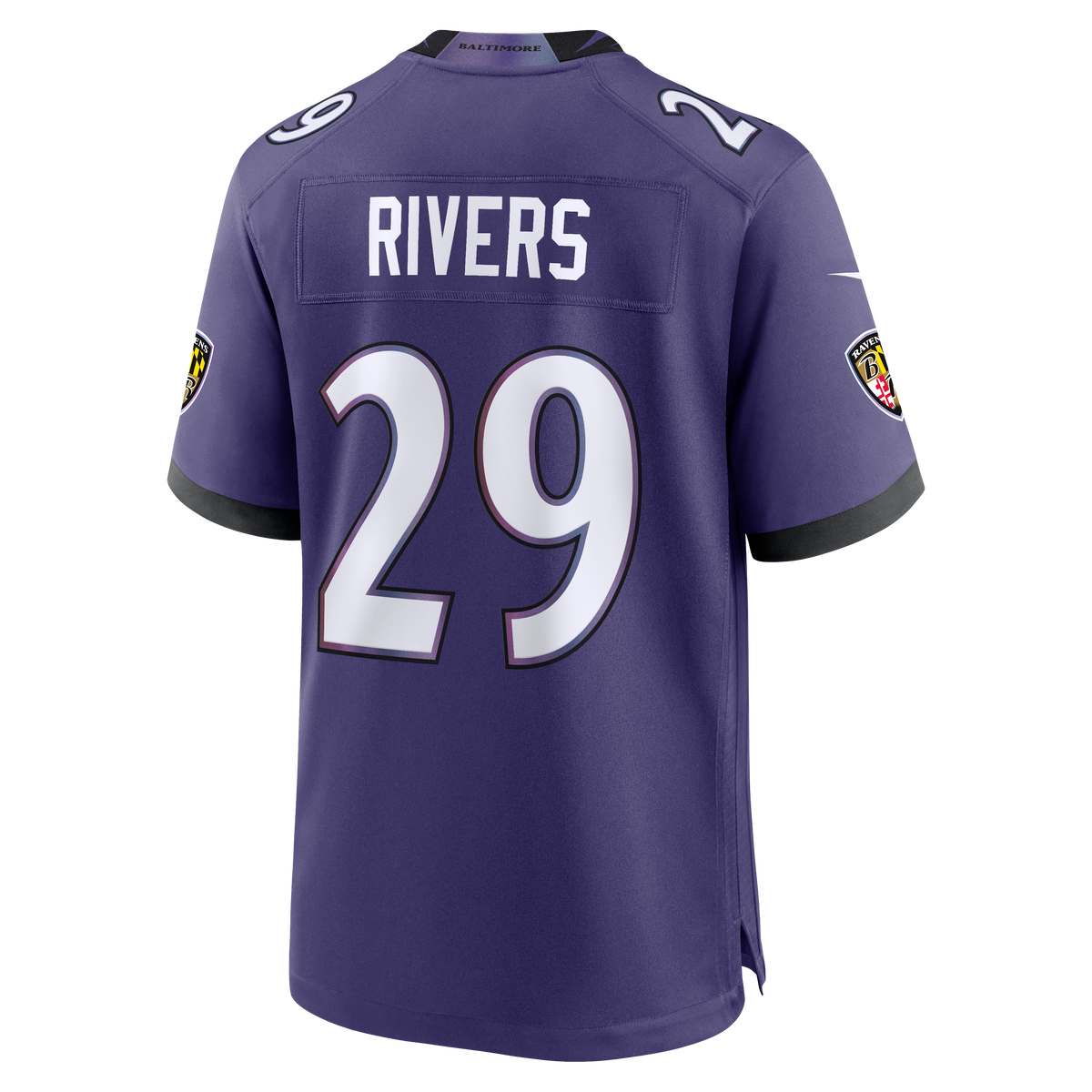 Baltimore Ravens Chandler Rivers Nike Purple Team Game Jersey