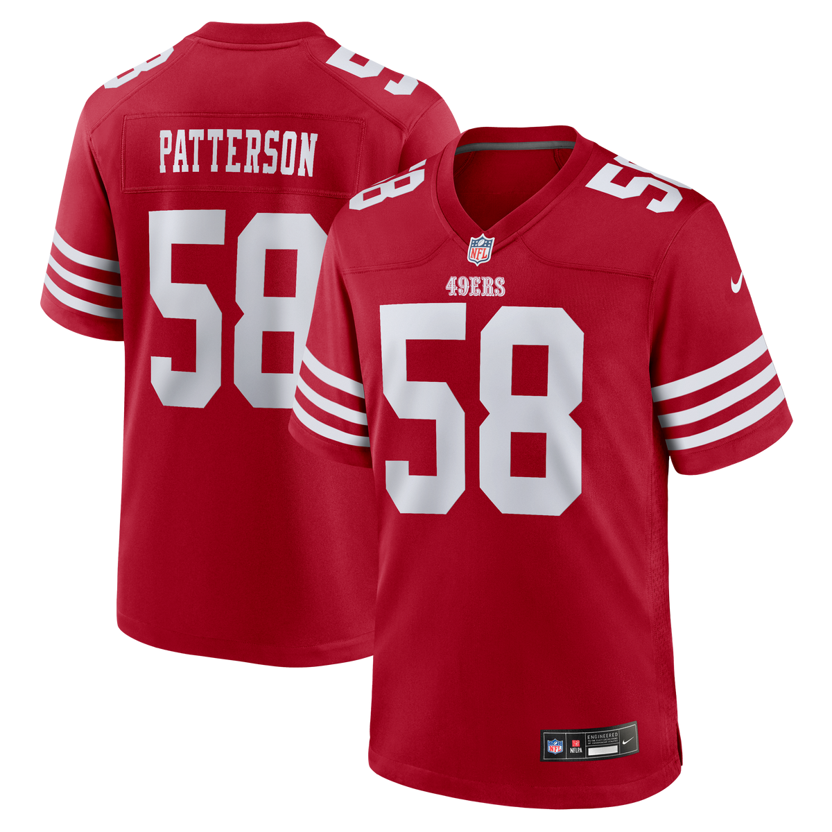 San Francisco 49ers Jarrett Patterson Nike Scarlet Team Game Jersey