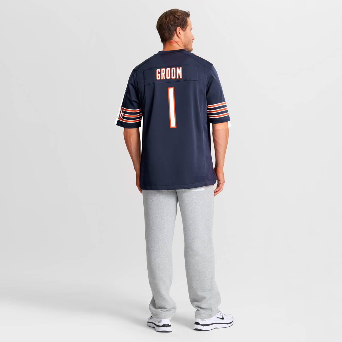 Chicago Bears Number 1 Groom Nike Navy Game Jersey